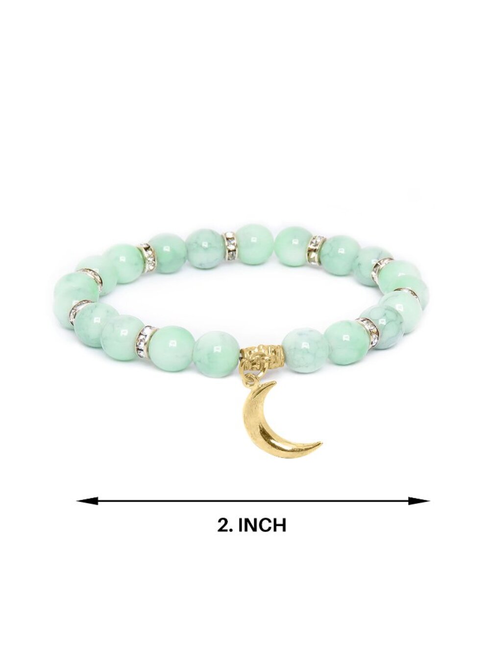 Beaded Fashion Green Bracelet Jewelry Crystal Gemstone Bangle for Girls - Picture 5 of 6